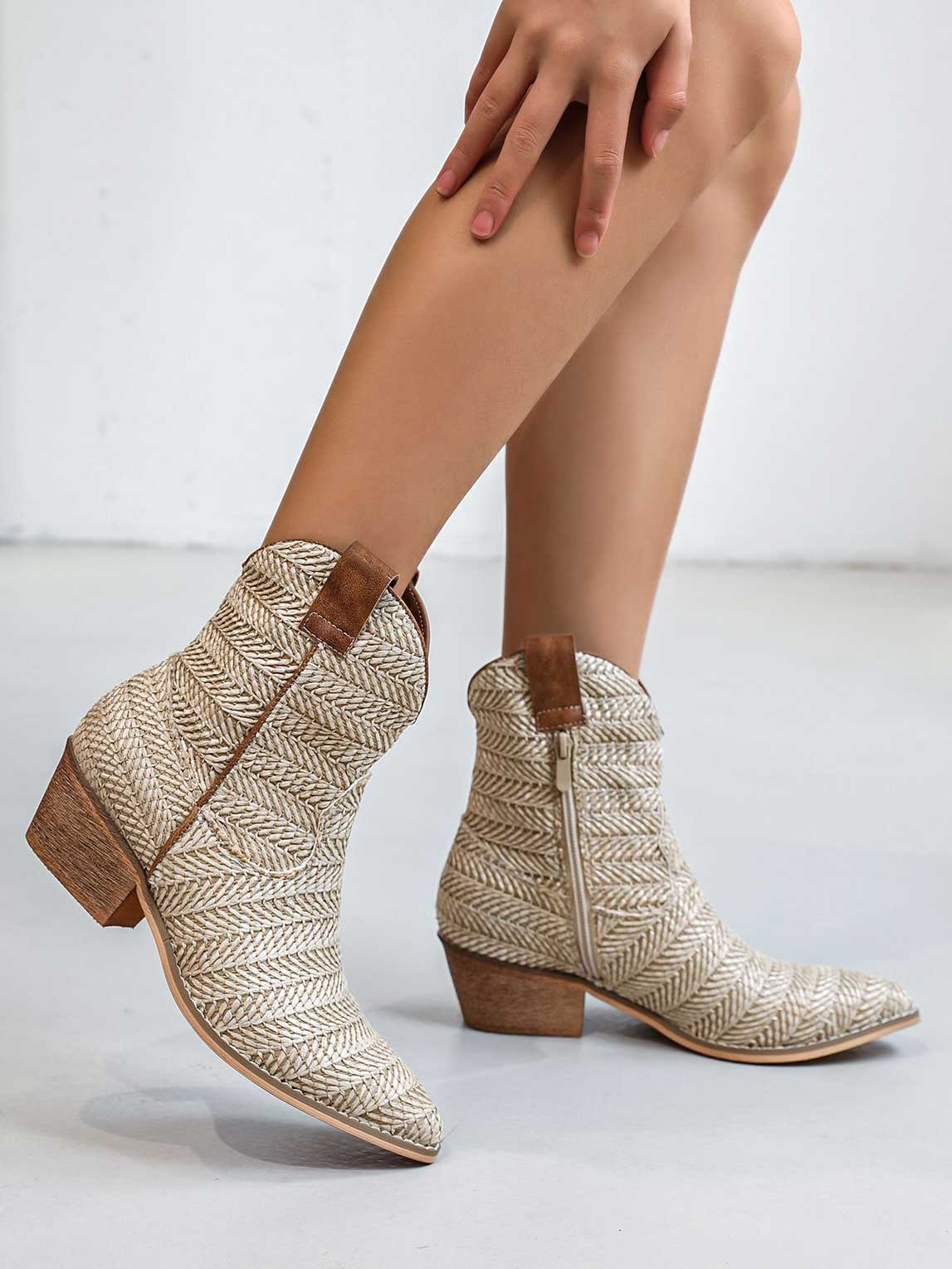 Ashanti - Korte cowboystøvler med lille hæl